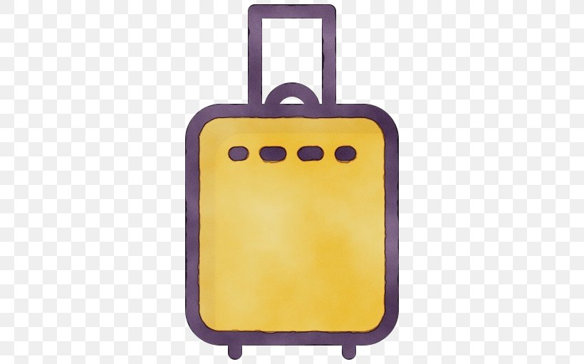 Yellow Suitcase Rectangle, PNG, 512x512px, Watercolor, Paint, Rectangle, Suitcase, Wet Ink Download Free