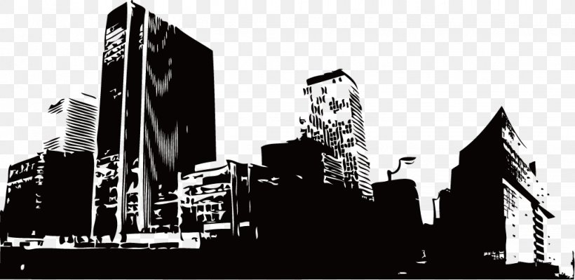 Building Euclidean Vector, PNG, 1021x498px, Building, Architecture, Black And White, Brand, City Download Free