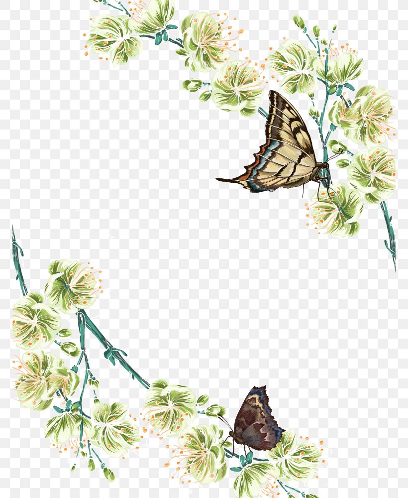 Butterfly Flower Adobe Illustrator, PNG, 770x1000px, Butterfly, Arthropod, Branch, Brush Footed Butterfly, Butterflies And Moths Download Free