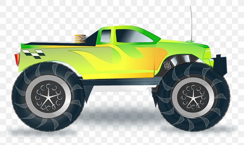 Monster Truck Vehicle Car Radio-controlled Car Automotive Tire, PNG, 2400x1427px, Watercolor, Automotive Tire, Car, Model Car, Monster Truck Download Free