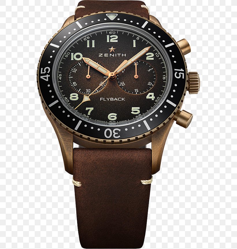 Chronometer Watch Zenith Flyback Chronograph, PNG, 568x862px, Watch, Brand, Brown, Chronograph, Chronometer Watch Download Free