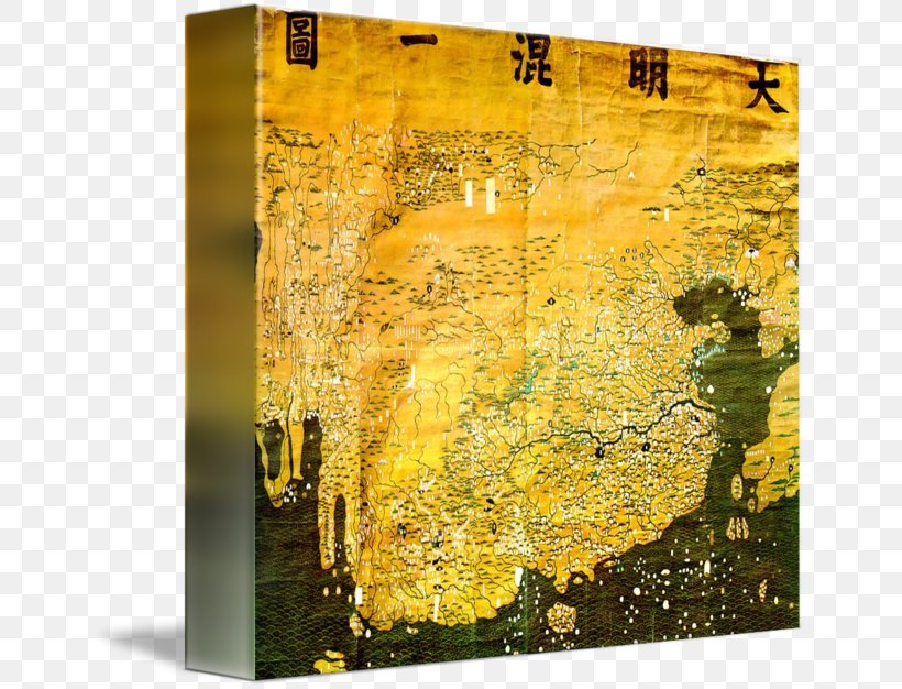Da Ming Hunyi Tu Ming Dynasty World Map Manchu, PNG, 650x626px, Da Ming Hunyi Tu, Art, Border, Chinese, Imagekind Download Free