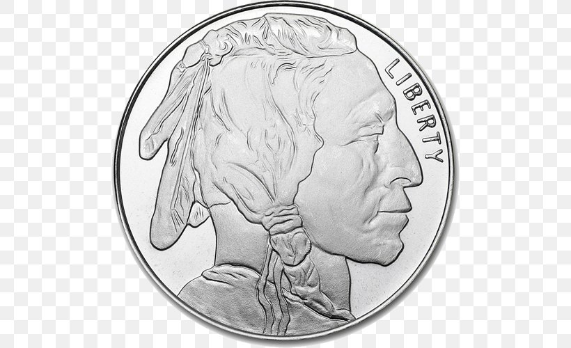Silver Coin American Silver Eagle Junk Silver, PNG, 500x500px, Silver Coin, American Silver Eagle, Apmex, Art, Black And White Download Free