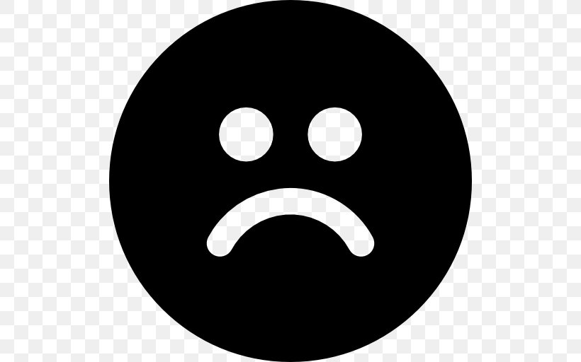 Sadness Smiley Emoticon, PNG, 512x512px, Sadness, Black And White, Emoticon, Face, Smile Download Free