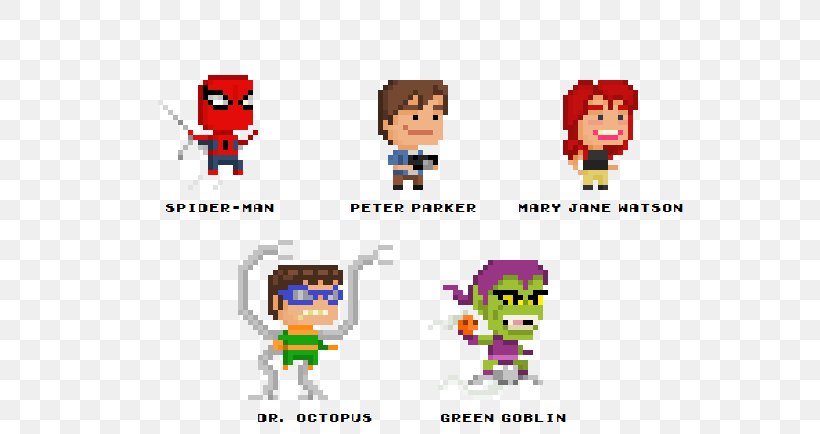 Dr. Otto Octavius Green Goblin Spider-Man Pixel Art, PNG, 594x434px, 8bit Color, Dr Otto Octavius, Cartoon, Deviantart, Green Goblin Download Free