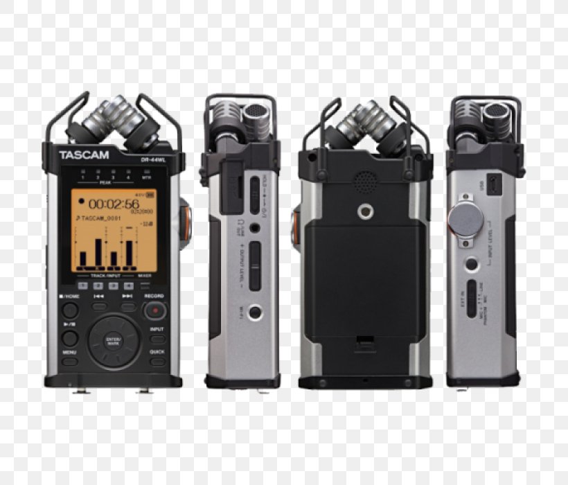 Microphone Digital Audio Tascam DR-44WL Sound Recording And Reproduction, PNG, 700x700px, Microphone, Audio, Camera Accessory, Cameras Optics, Digital Audio Download Free