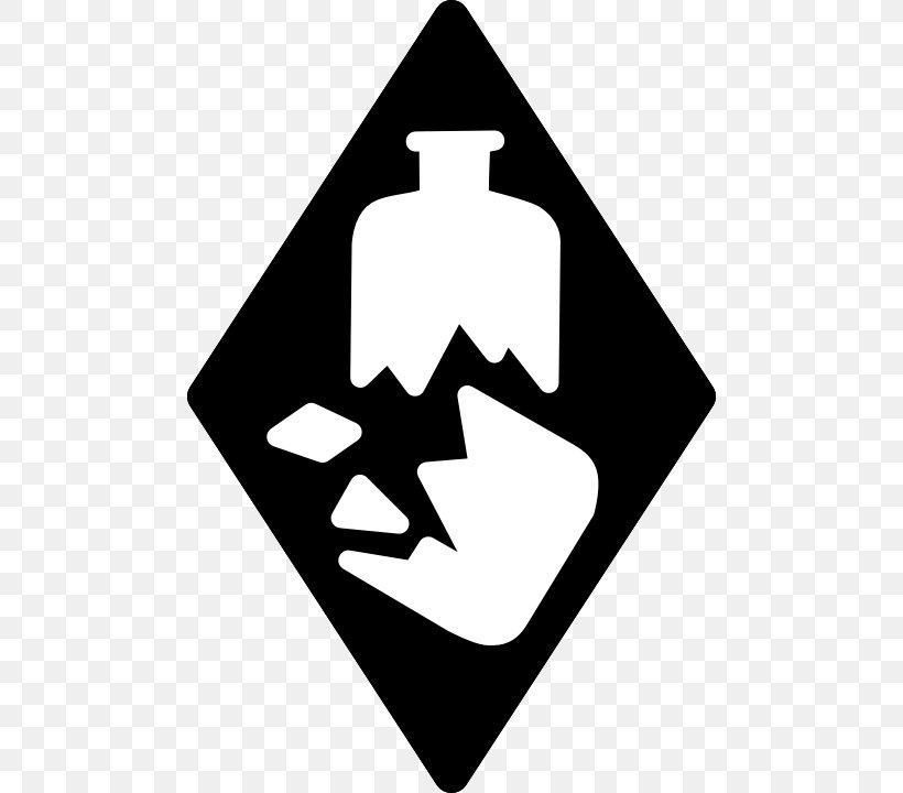 Glass Hazard Symbol Warning Sign, PNG, 480x720px, Glass, Area, Black, Black And White, Bottle Download Free