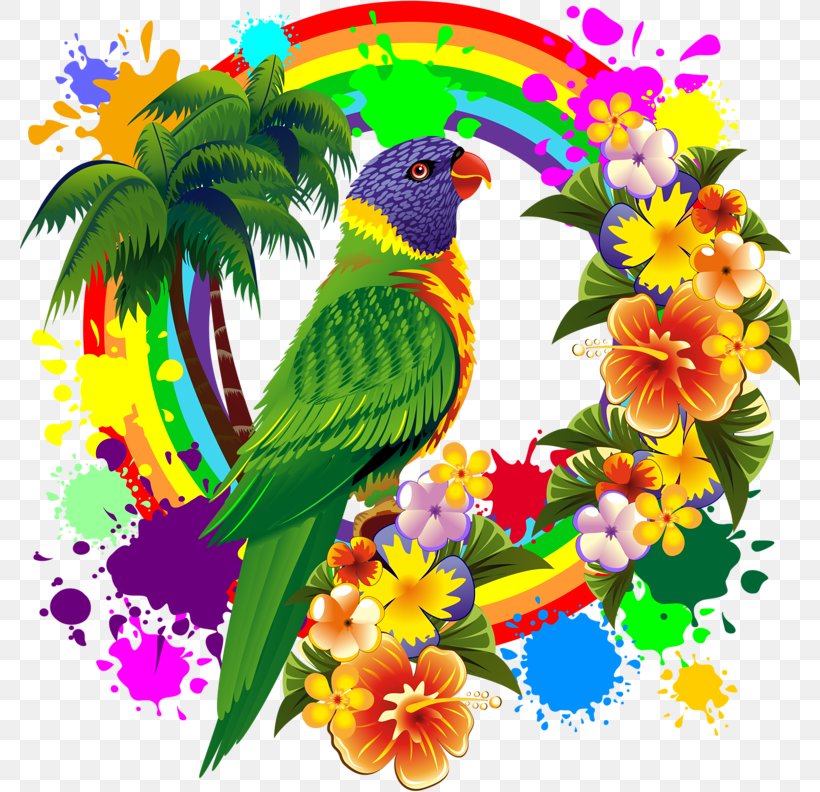 Parrot Rainbow Lorikeet Color, PNG, 780x792px, Parrot, Art, Beak, Bird, Blue Download Free