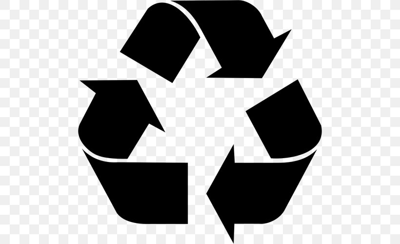 Recycling Symbol Rubbish Bins & Waste Paper Baskets Clip Art, PNG, 500x500px, Recycling Symbol, Black, Black And White, Freecycle Network, Logo Download Free