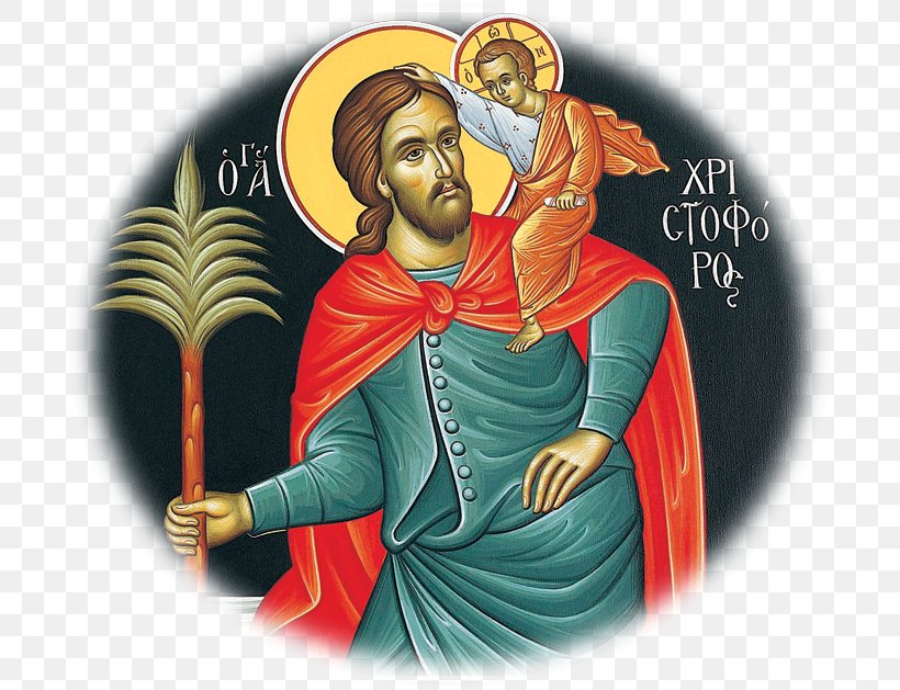 Saint Christopher Carrying The Christ Child Eastern Orthodox Church Mount Athos Lake Trichonida, PNG, 700x629px, Saint, Eastern Orthodox Church, Human Behavior, Miracle, Mount Athos Download Free