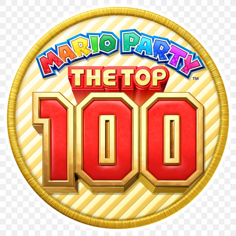 Mario Party: The Top 100 Mario Party DS Super Mario Bros. Mario Party Star Rush Wii Party, PNG, 1500x1500px, Mario Party The Top 100, Area, Badge, Brand, Label Download Free