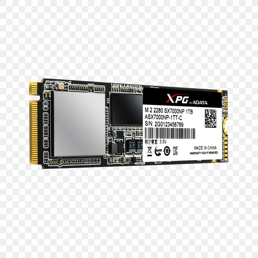 Solid-state Drive ADATA ASX7000NP-128GT-C Internal Hard Drive PCI Express 3.0 X4 (NVMe) M.2 2280 1.00 5 Years Warranty NVM Express, PNG, 1500x1500px, Solidstate Drive, Adata, Computer Component, Computer Data Storage, Computer Hardware Download Free