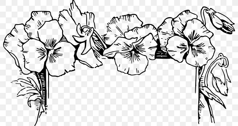 Floral Design Illustration Graphics Sketch, PNG, 800x434px, Floral Design, Art, Blackandwhite, Botany, Cartoon Download Free