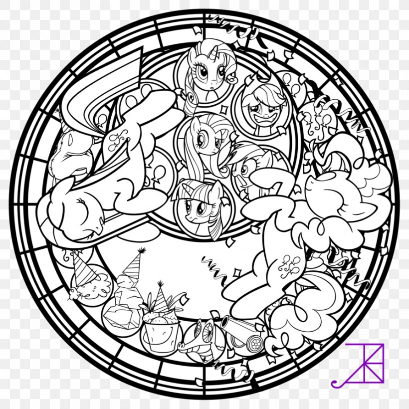 Pinkie Pie Window Coloring Book Stained Glass, PNG, 894x894px, Pinkie Pie, Area, Art, Artwork, Black And White Download Free