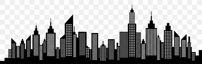 Skyline Silhouette Clip Art, PNG, 1500x477px, Skyline, Art, Black And White, Building, City Download Free