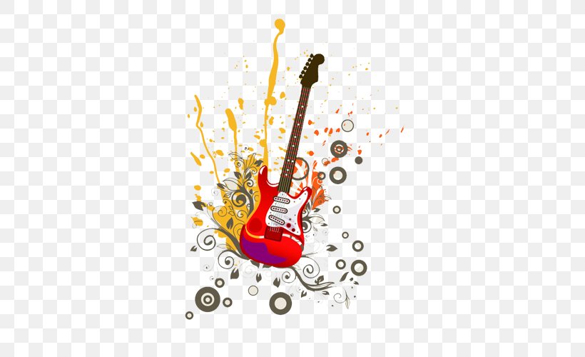 Electric Guitar Drawing Art, PNG, 500x500px, Watercolor, Cartoon, Flower, Frame, Heart Download Free