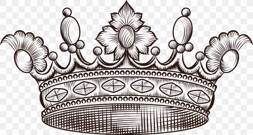 Crown Drawing Designer, PNG, 2400x1283px, Crown, Black And White, Designer, Drawing, Fashion Accessory Download Free