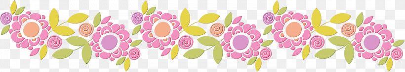 Pink Sticker Pattern, PNG, 1476x266px, Flower Border, Floral Line, Flower Background, Paint, Pink Download Free