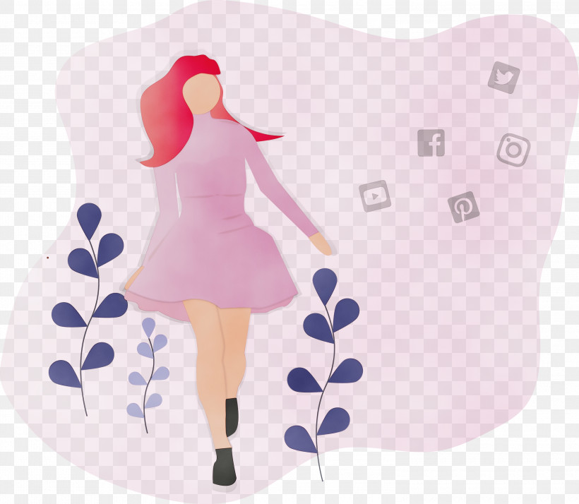 Pink Cartoon Plant, PNG, 3000x2614px, Girl, Cartoon, Paint, Pink, Plant Download Free