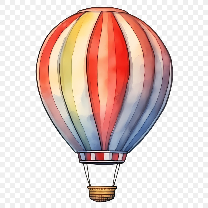 Hot Air Balloon - Striped Hot Air Balloon Illustration PNG