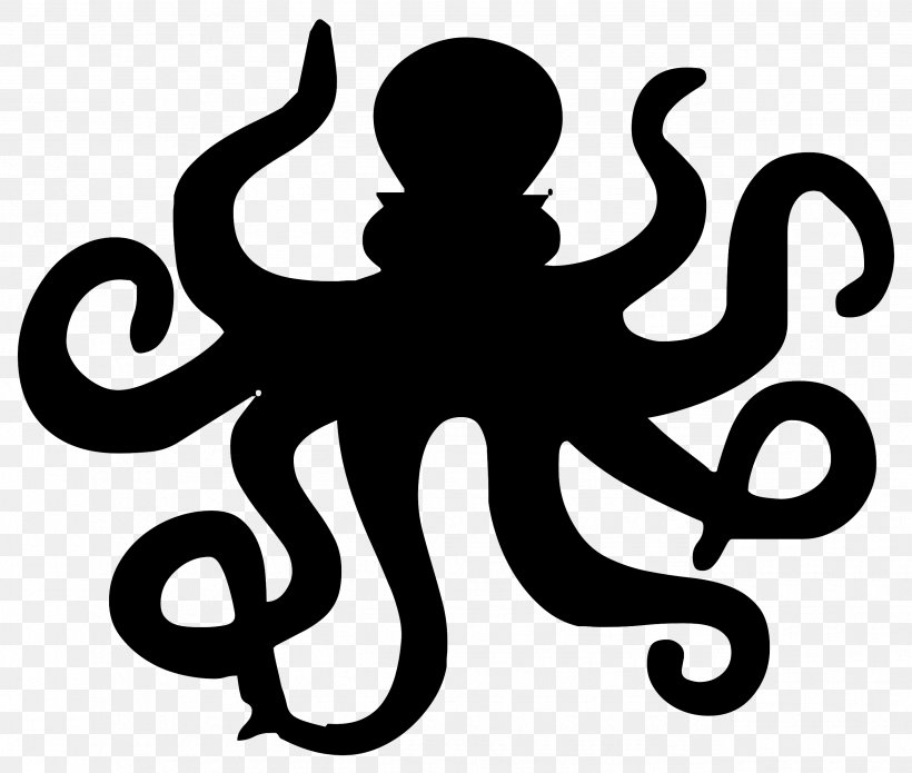 Octopus Silhouette Drawing Clip Art, PNG, 2575x2185px, Octopus, Art, Artwork, Autocad Dxf, Black And White Download Free