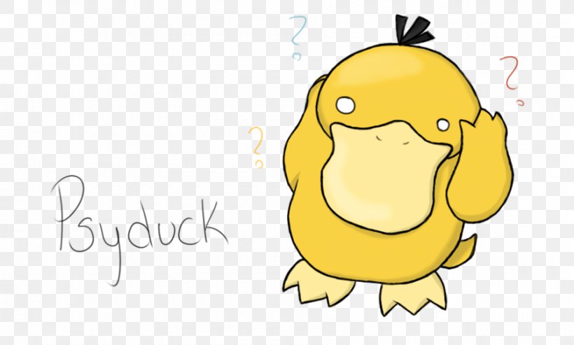 Psyduck Drawing Pokémon, PNG, 900x542px, Duck, Anatidae, Art, Beak, Bird Download Free