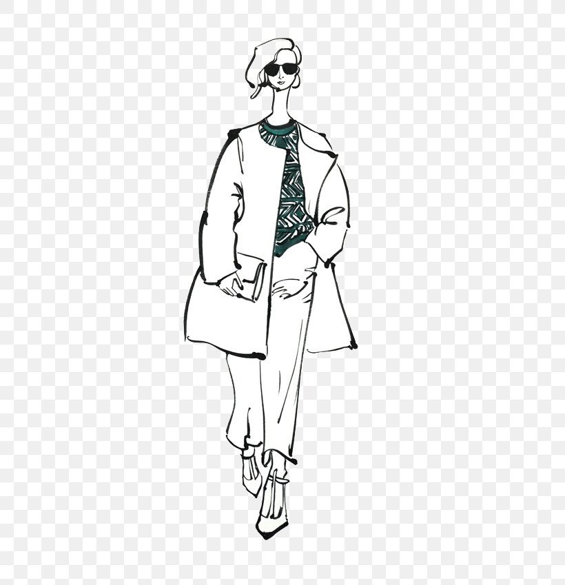 Line Art Drawing Fashion Illustration Sketch, PNG, 600x849px, Line Art, Art, Artwork, Black And White, Clothing Download Free