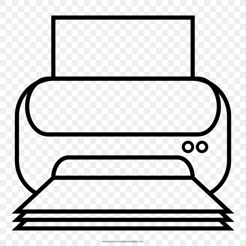 Printing Printer Computer Drawing Coloring Book, PNG, 1000x1000px, Printing, Area, Black, Black And White, Chair Download Free