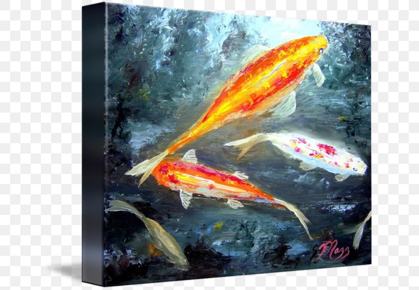 Oil Painting Koi Palette Knives, PNG, 650x567px, Painting, Art, Artwork, Canvas, Fish Download Free