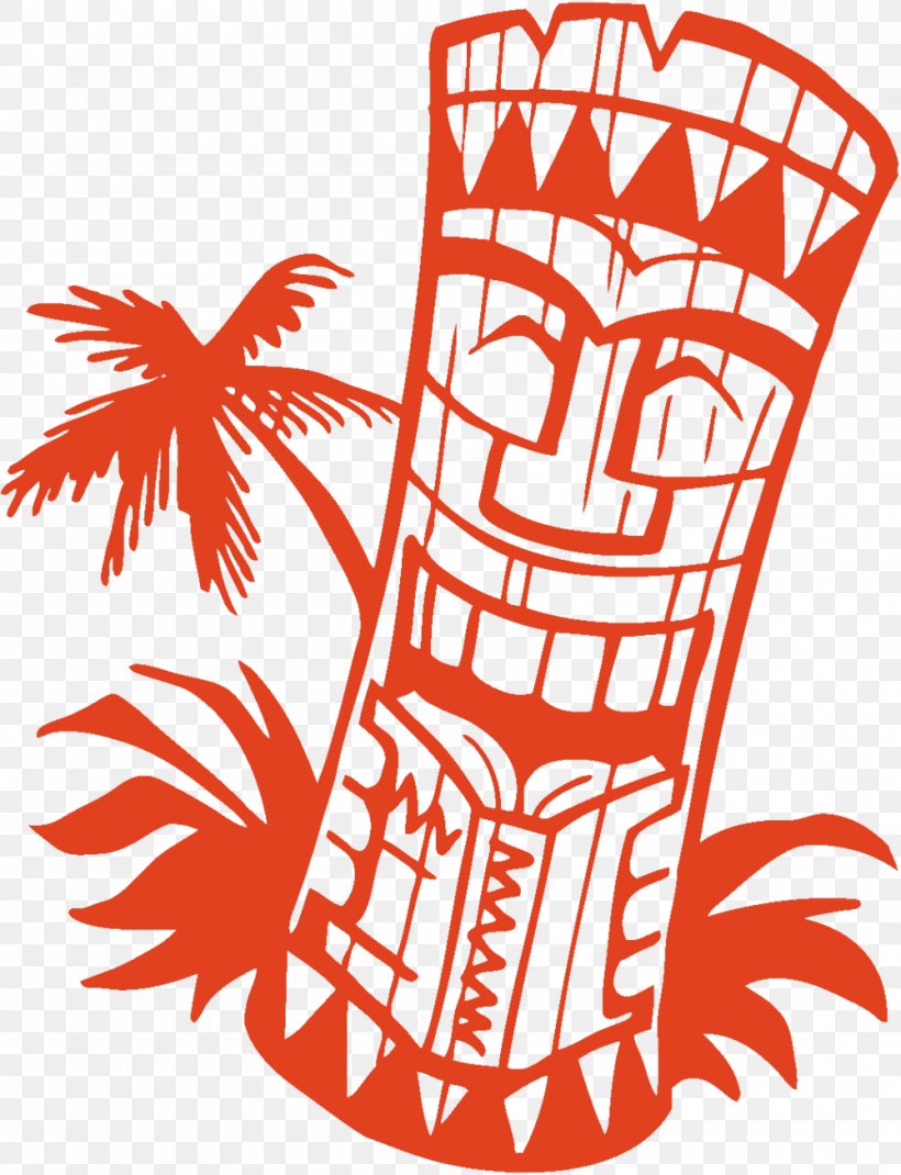 Tiki Hawaiian Clip Art, PNG, 1000x1305px, Tiki, Artwork, Black And White, Cartoon, Flower Download Free