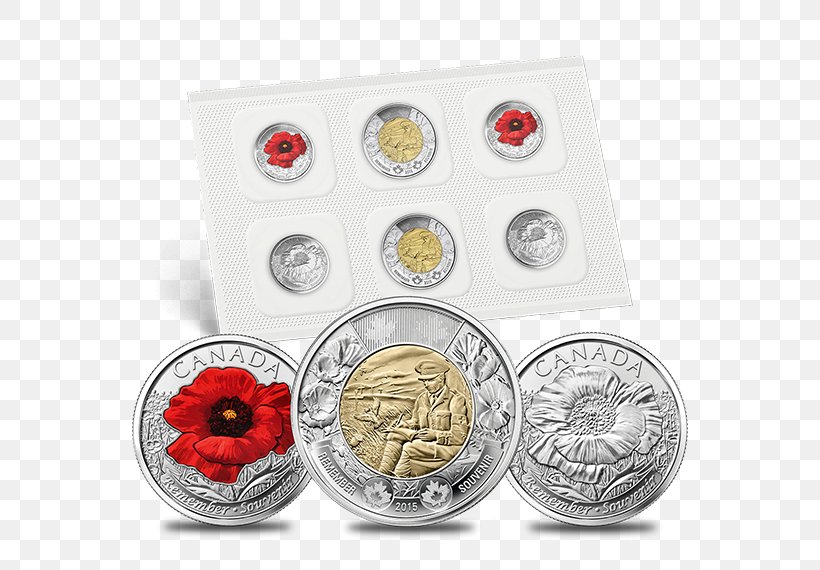 Coin In Flanders Fields Canada Armistice Day Remembrance Poppy, PNG, 570x570px, Coin, Armistice Day, Canada, Canadian Dollar, Canadian Gold Maple Leaf Download Free