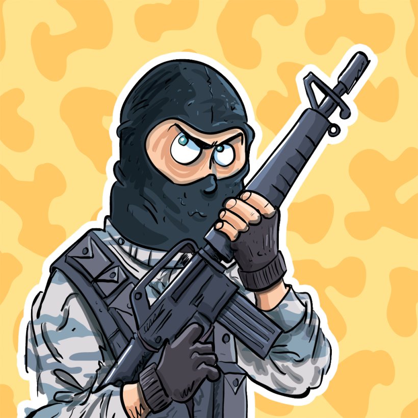 SWAT Cartoon Firearm, PNG, 1024x1024px, Swat, Bullet Proof Vests, Cartoon, Drawing, Fictional Character Download Free