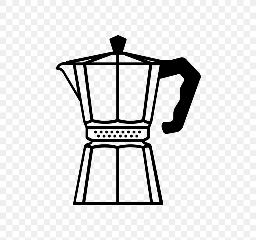 Coffee Moka Pot Cafe Ristretto Caffè Mocha, PNG, 768x768px, Coffee, Aeropress, Area, Black, Black And White Download Free