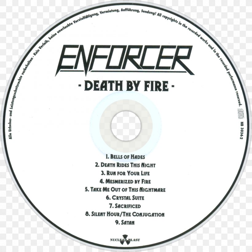 Compact Disc Enforcer Death By Fire Album Nightmare Over The UK, PNG, 1000x1000px, Watercolor, Cartoon, Flower, Frame, Heart Download Free