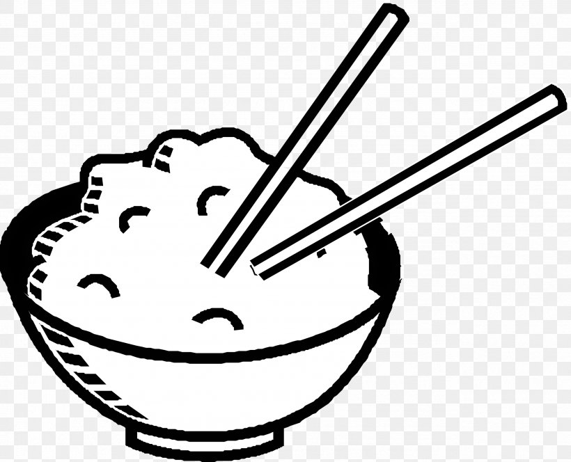 Fried Rice Hainanese Chicken Rice Clip Art, PNG, 2555x2070px, Fried Rice, Black And White, Bowl, Chinese Cuisine, Chopsticks Download Free