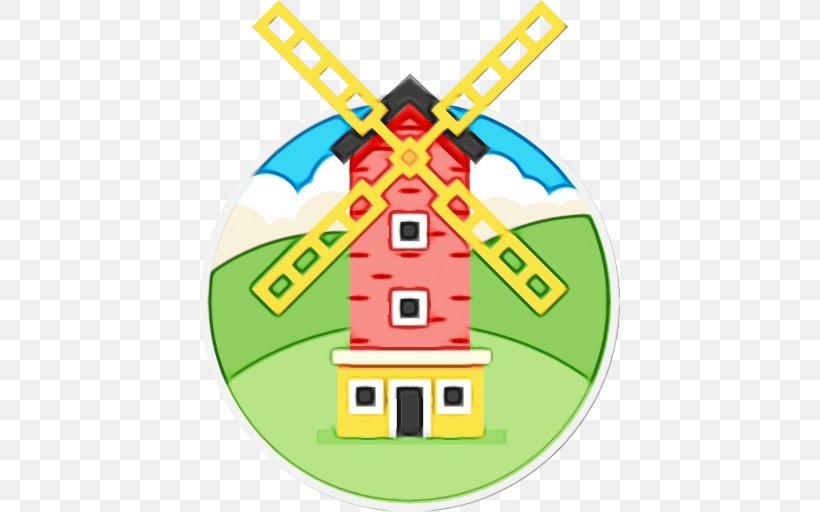 Windmill Sticker, PNG, 512x512px, Watercolor, Paint, Sticker, Wet Ink, Windmill Download Free