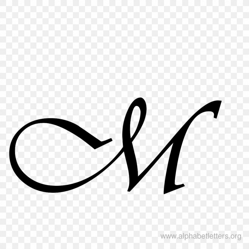 Cursive Letter Case M Alphabet, PNG, 1024x1024px, Cursive, Alphabet, Area, Black, Black And White Download Free