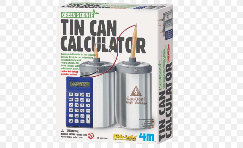 Tin Can Calculator Recycling Energy Toy, PNG, 500x500px, Tin Can, Calculator, Electric Battery, Electricity, Energy Download Free