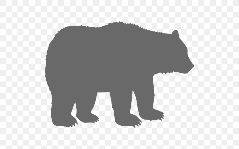 American Black Bear Polar Bear Silhouette Clip Art, PNG, 512x512px, American Black Bear, Bear, Black And White, Brown Bear, Carnivoran Download Free