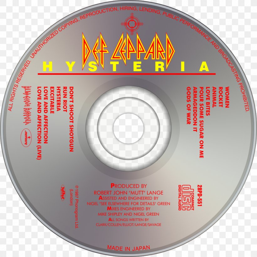 Compact Disc Viva! Hysteria Vault: Def Leppard Greatest Hits (1980–1995), PNG, 1000x1000px, Watercolor, Cartoon, Flower, Frame, Heart Download Free