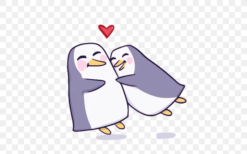 Penguin Sticker Telegram YouTube Kik Messenger, PNG, 512x512px, Watercolor, Cartoon, Flower, Frame, Heart Download Free