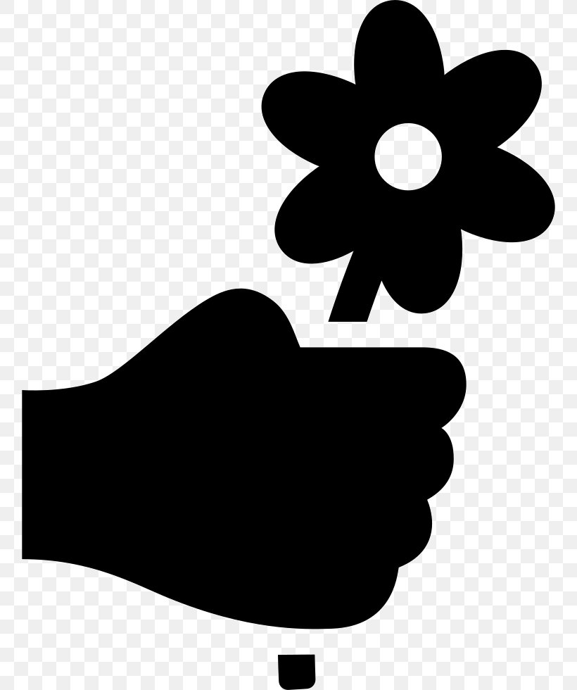 Flower Hand Symbol, PNG, 758x980px, Flower, Black And White, Floral Design, Hand, Monochrome Photography Download Free