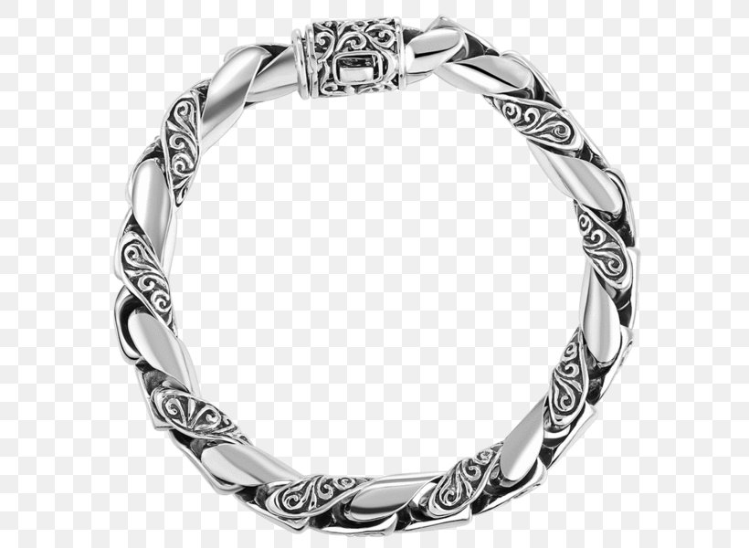 Bracelet Jewellery Silver Chain Bangle, PNG, 600x600px, Bracelet, Bangle, Black And White, Body Jewelry, Chain Download Free