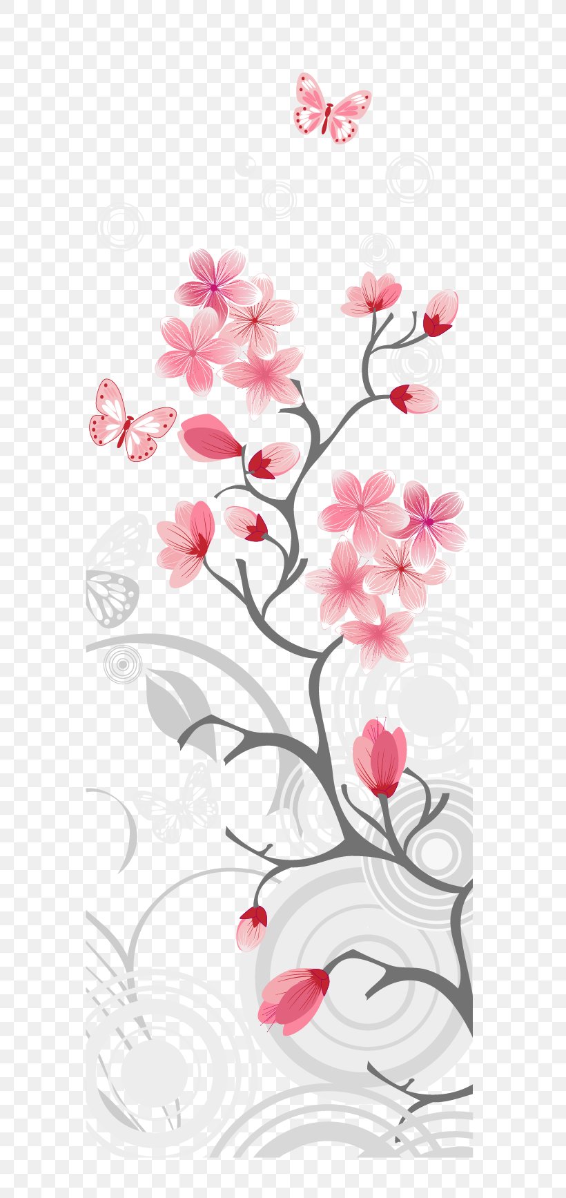 Cherry Blossom Illustration, PNG, 654x1735px, Cherry Blossom, Art, Blossom, Branch, Cherry Download Free