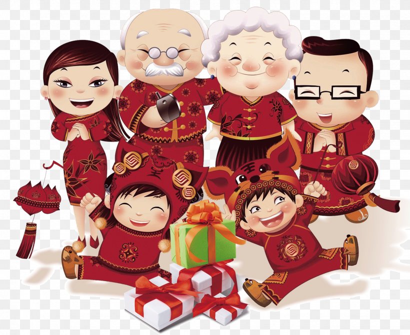 Chinese New Year Family Reunion Dinner Lunar New Year New Year's Day, PNG, 1432x1173px, Chinese New Year, Bainian, Child, Christmas, Christmas Ornament Download Free
