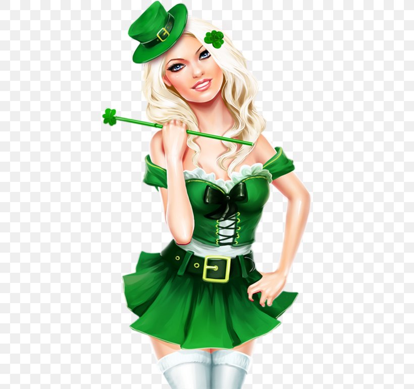 Saint Patrick's Day Woman 17 March Irish People Leprechaun, PNG, 415x770px, Watercolor, Cartoon, Flower, Frame, Heart Download Free