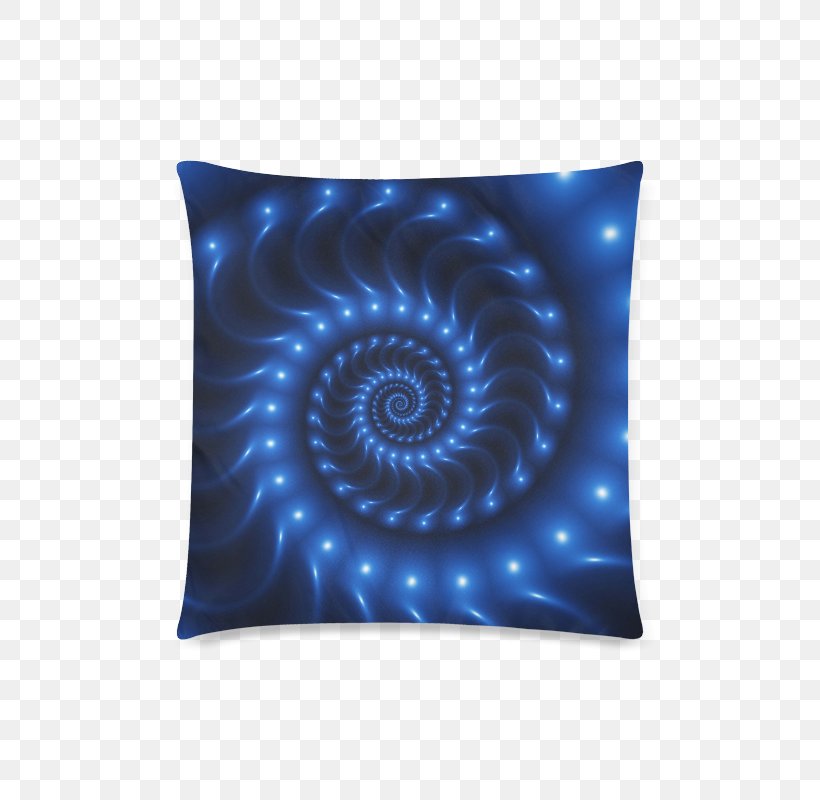 Throw Pillows Cobalt Blue Spiral Circle Nautilida, PNG, 800x800px, Throw Pillows, Blue, Cobalt, Cobalt Blue, Cushion Download Free