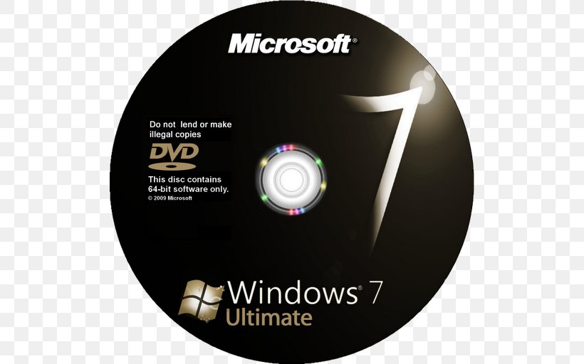 Windows 7 ISO Image 64-bit Computing DVD, PNG, 512x512px, 64bit Computing, Windows 7, Brand, Compact Disc, Computer Software Download Free