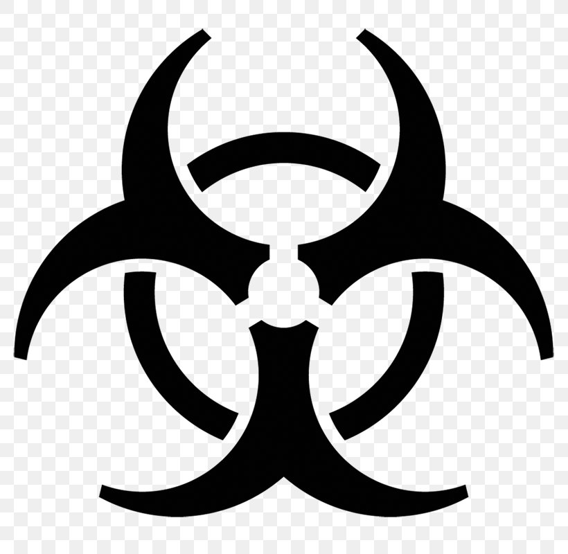 Biological Hazard Symbol Sign, PNG, 800x800px, Biological Hazard, Biosafety Level, Black And White, Chemical Substance, Clip Art Download Free