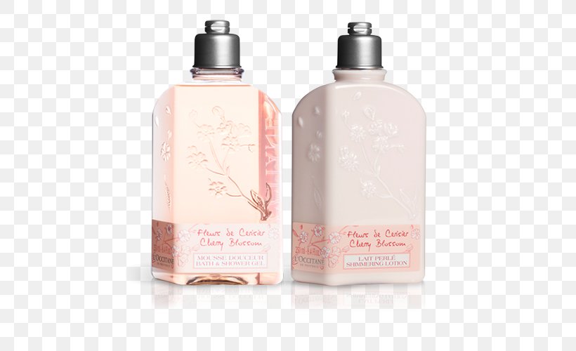 L'Occitane En Provence Lotion Perfume Bathing Cherry Blossom, PNG, 500x500px, Lotion, Bathing, Blossom, Body Wash, Cherry Blossom Download Free